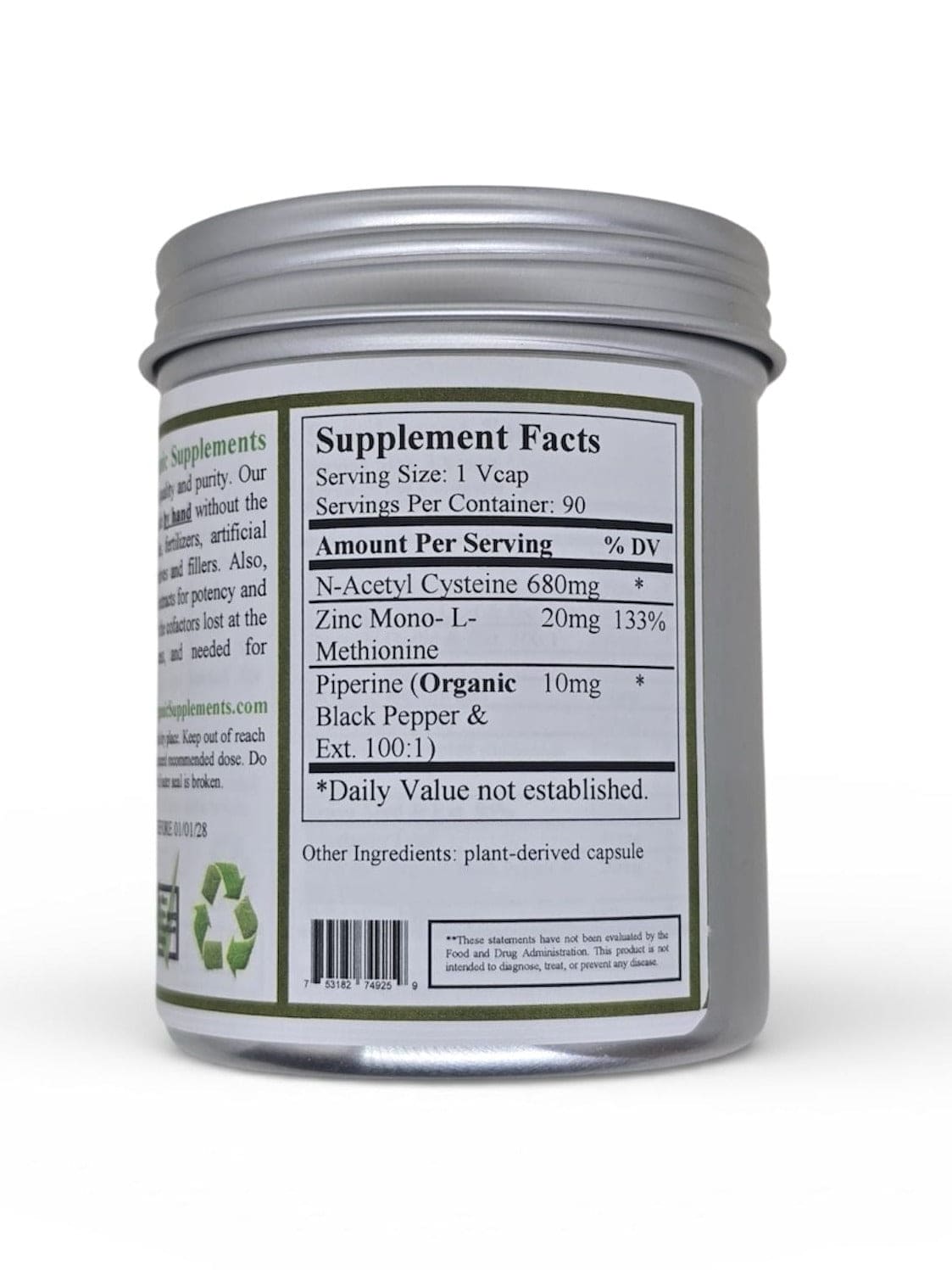 NAC & Zinc, N-Acetyl Cysteine, Zinc