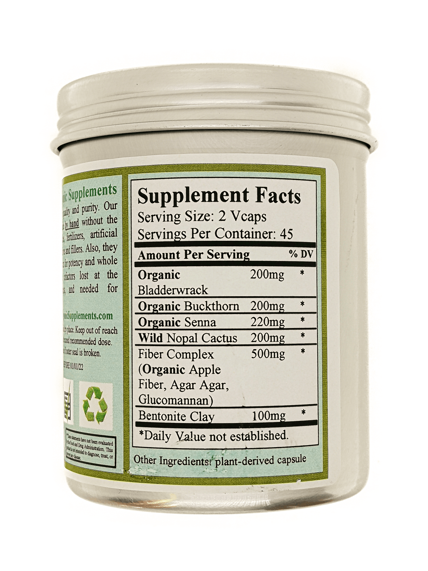 Natural Colon Cleanse Dietary Supplement -Green Organic Supplements