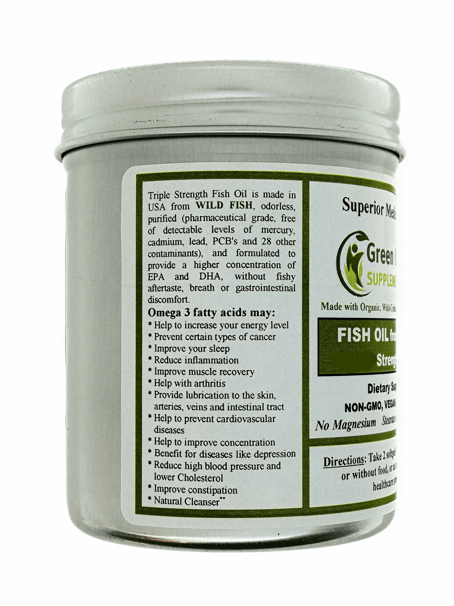 Fish Oil, from Wild Fish & Purified, Double Strength Omega 3