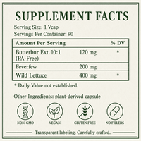 Butterbur, Feverfew, Analgesic, Painkiller, & Headache Suppressor