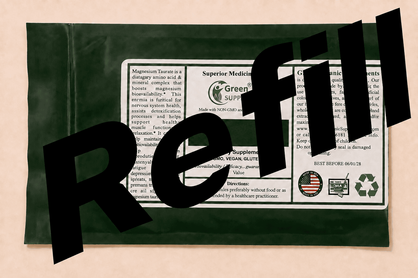 Refill supplement ZipLoc bag