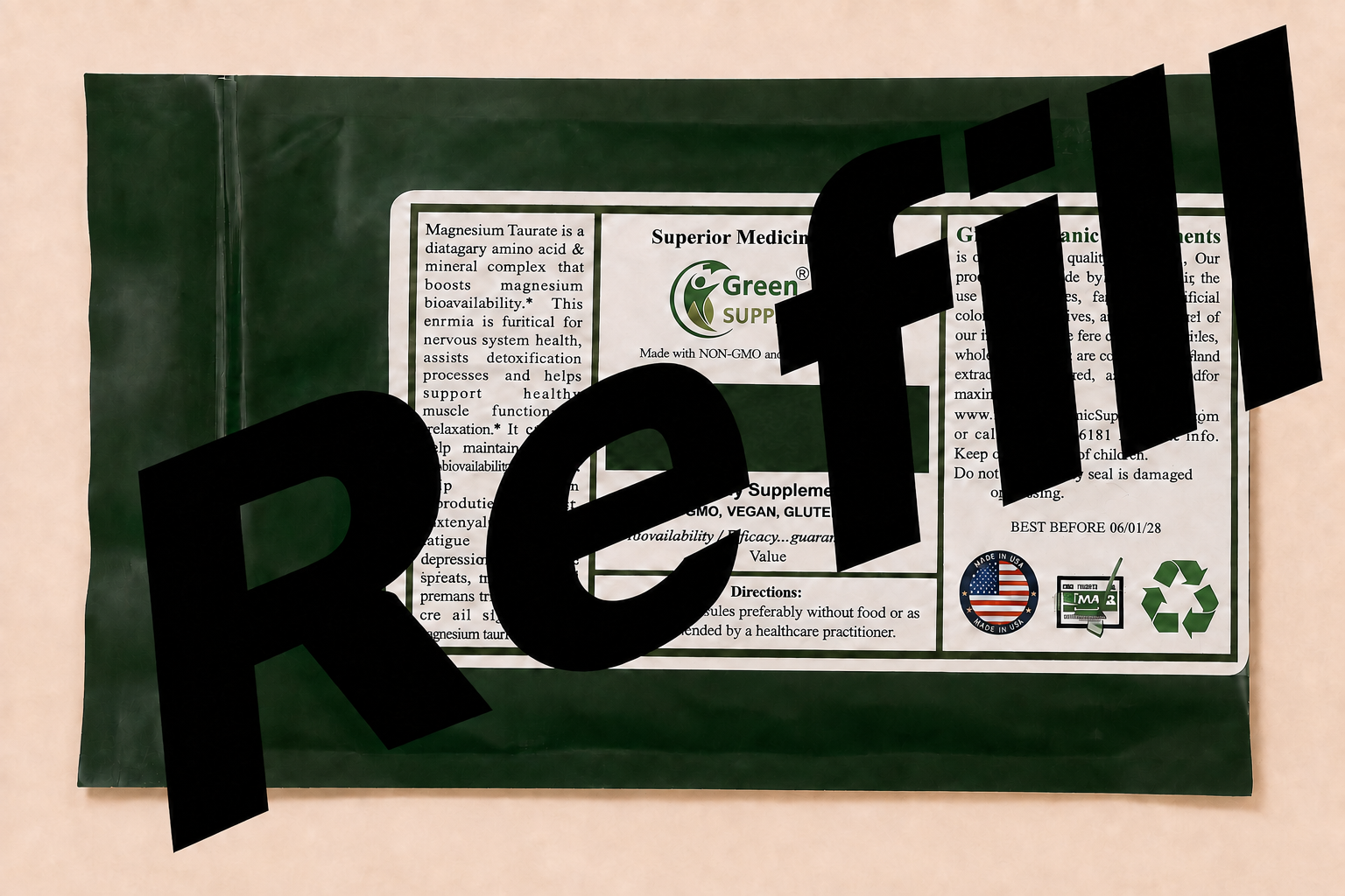 Refill supplement ZipLoc bag