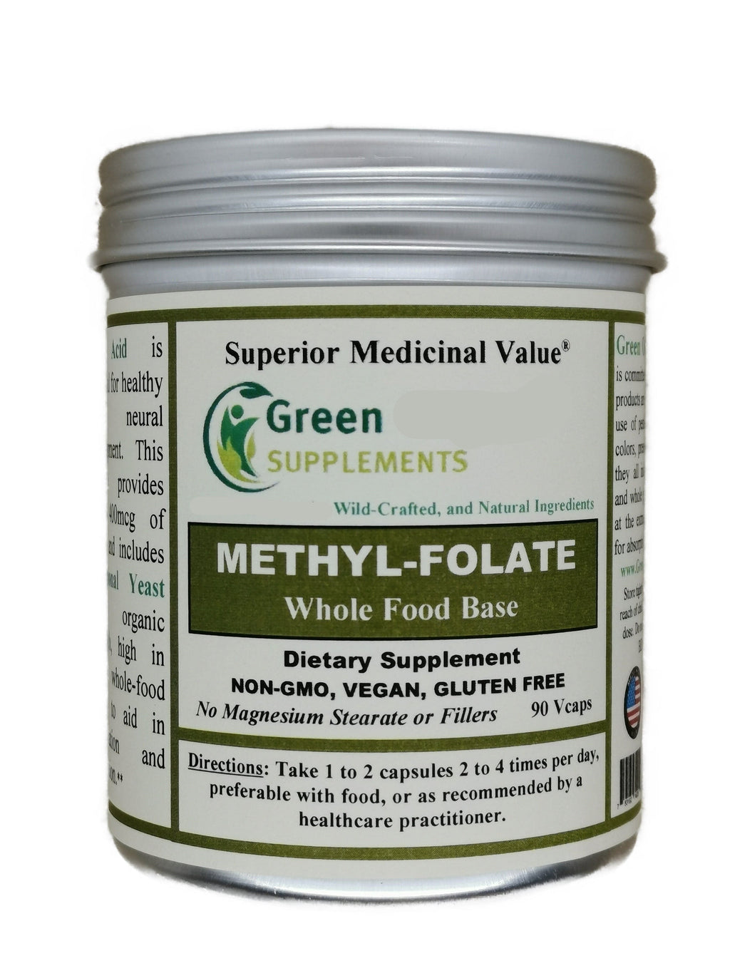 Methyl-Folate, Folic Acid, Whole Food Base – Green Organic Supplements