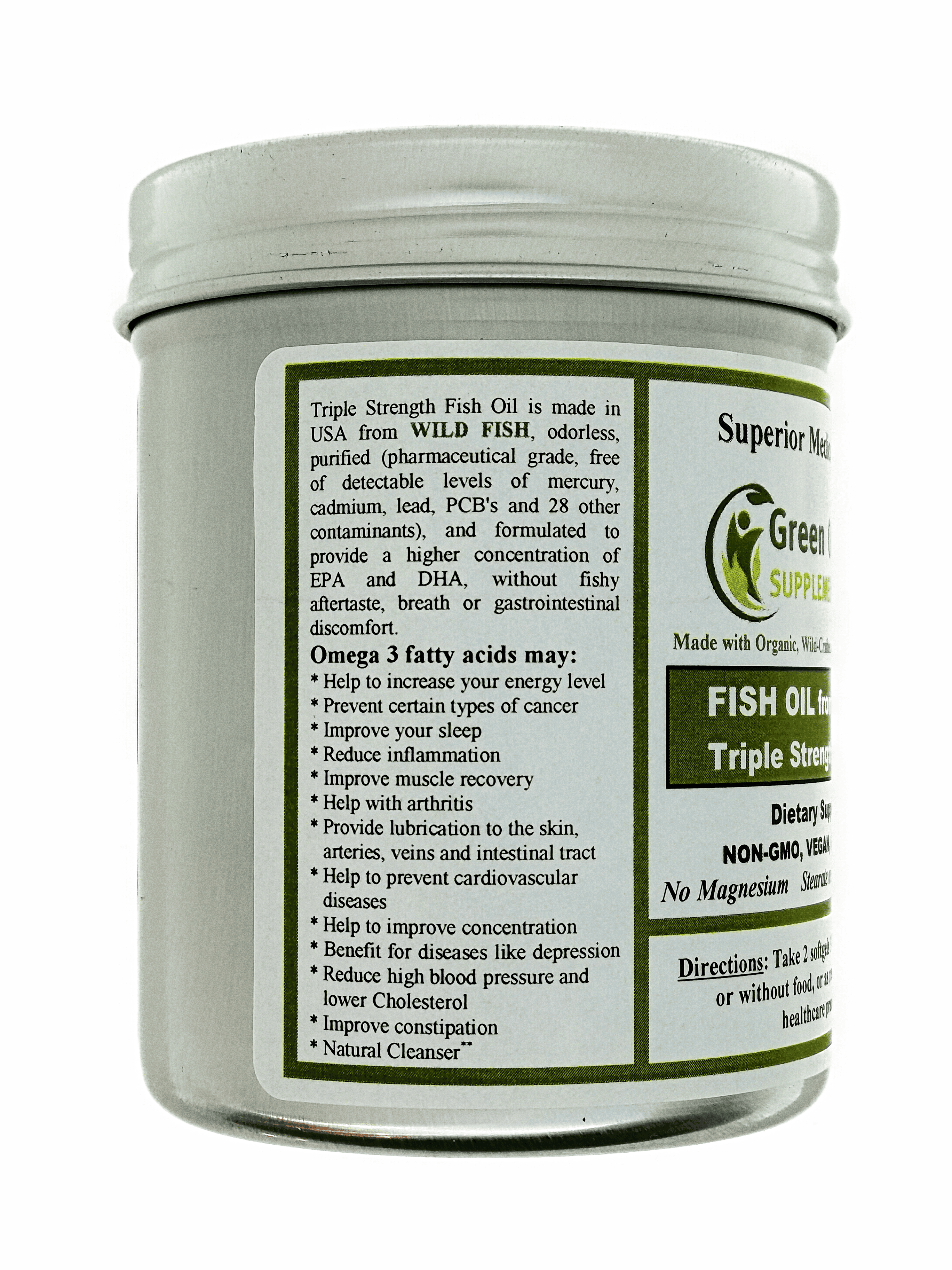 Fish Oil, from Wild Fish & Purified, Double Strength Omega 3